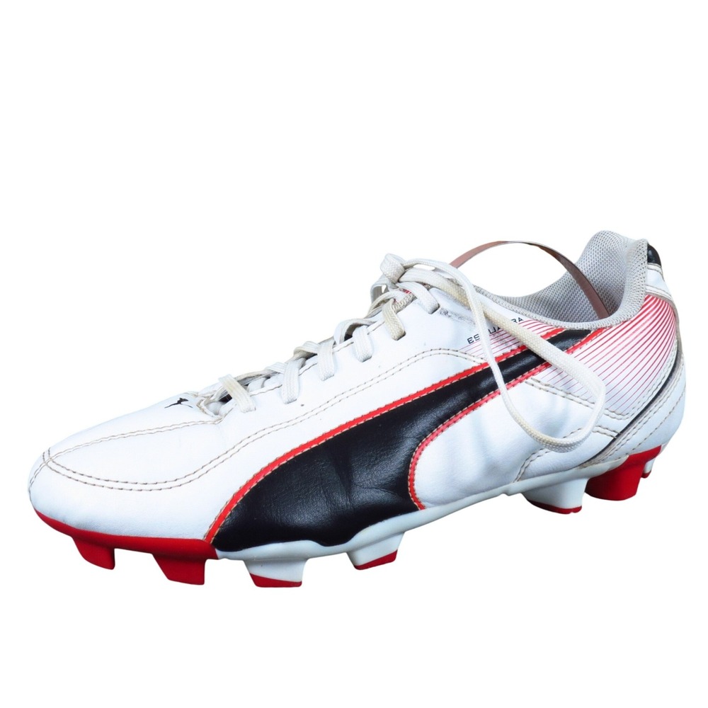 Puma Esquadra Boys Athletic Soccer Cleats‎ Size Y6 Youth Performance White Red